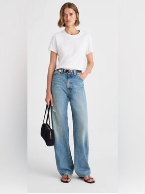 Madewell - the Balloon Jean - sz 25 barrel leg mid wash crop high waist wide leg